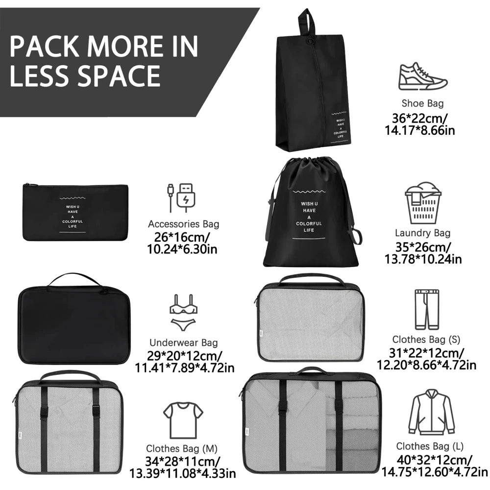 6-Piece Travel Packing Cube Set